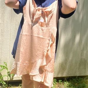 Absolutely gorgeous satin dress with ruffle hem